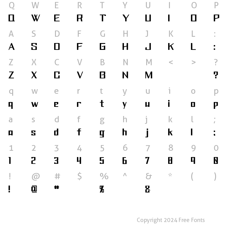 Character Map of Candy Medium