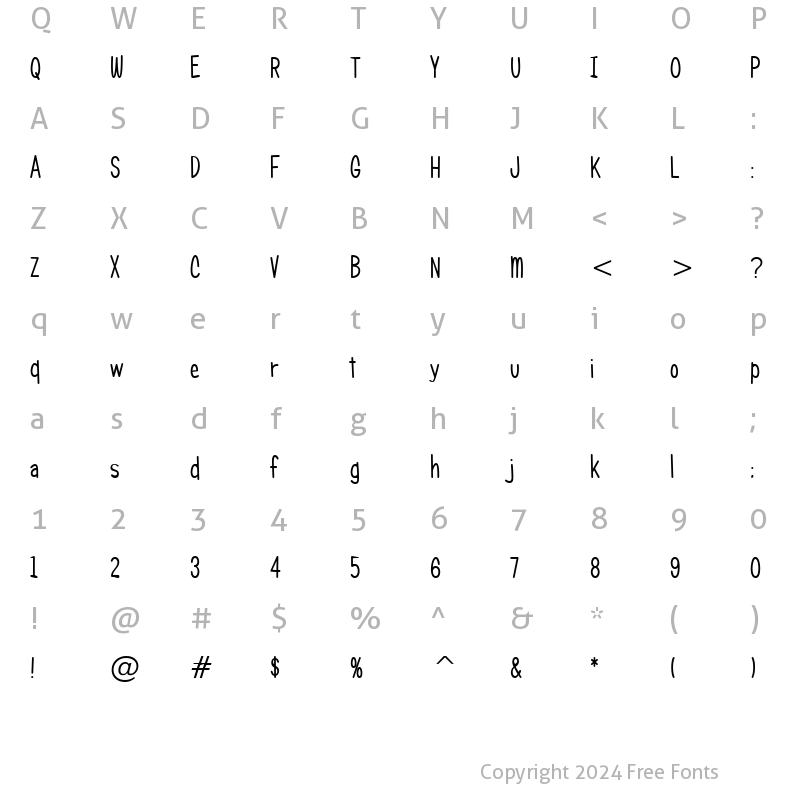 Character Map of Candy Round BTN Cond Regular