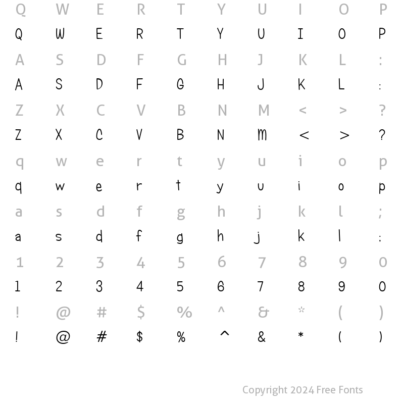 Character Map of Candy Round BTN Regular