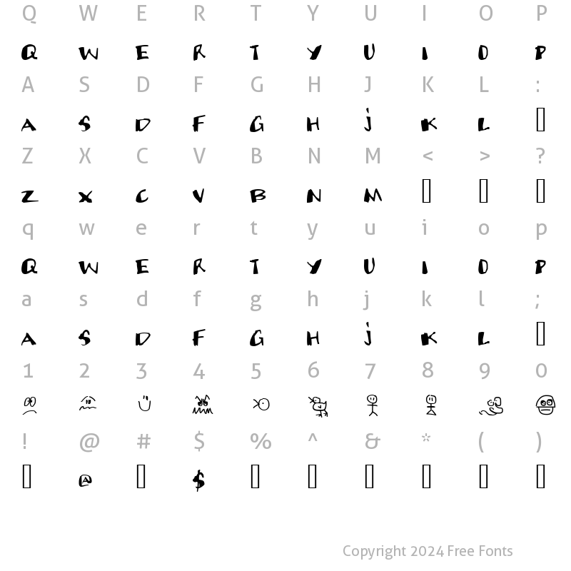 Character Map of Candy Sniper Regular