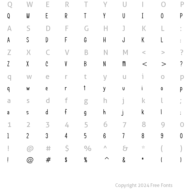 Character Map of Candy Square BTN Cond Regular