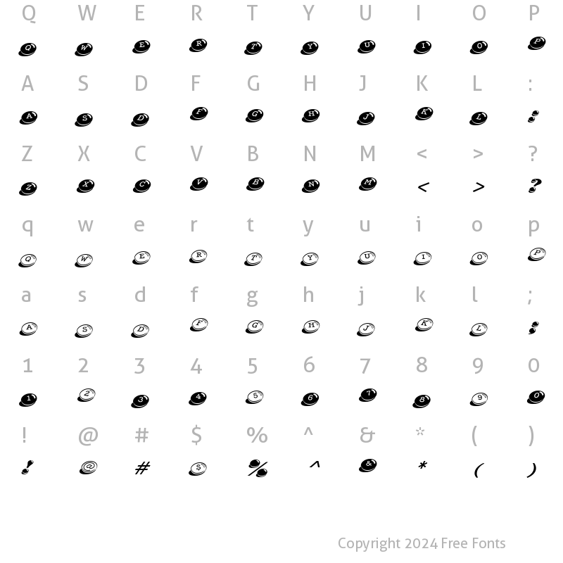 Character Map of CandyBits BT Regular