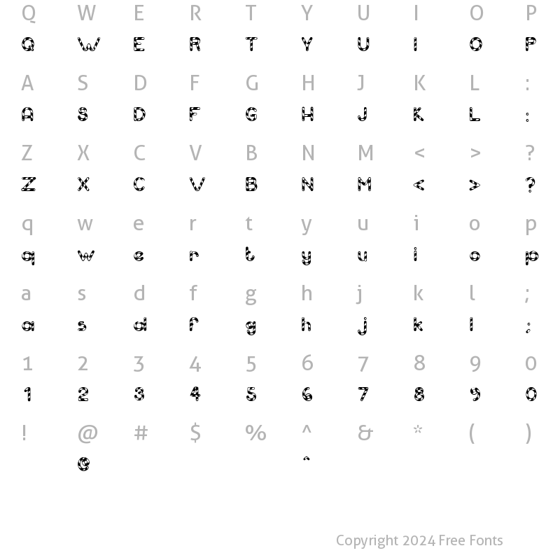 Character Map of CandyCaneUnregistered Medium