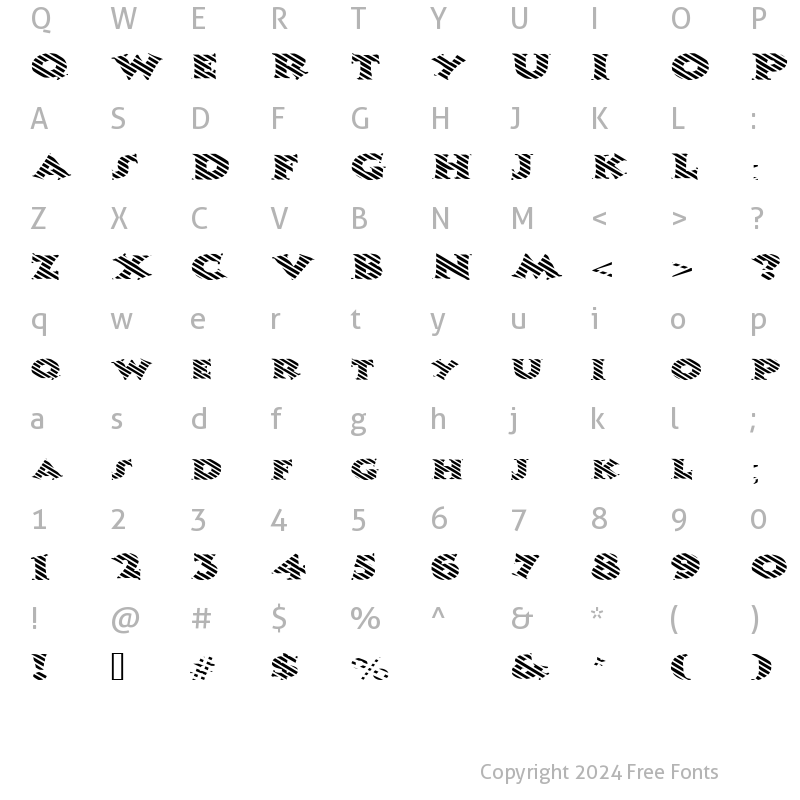 Character Map of CandyStripeExtended Regular