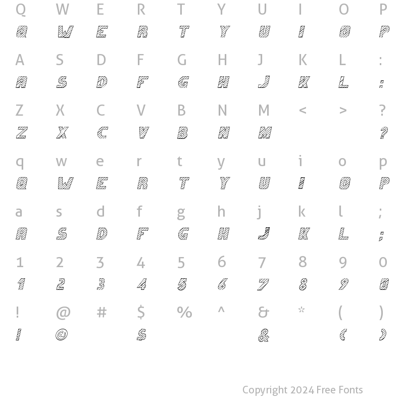 Character Map of Candystriper Italic