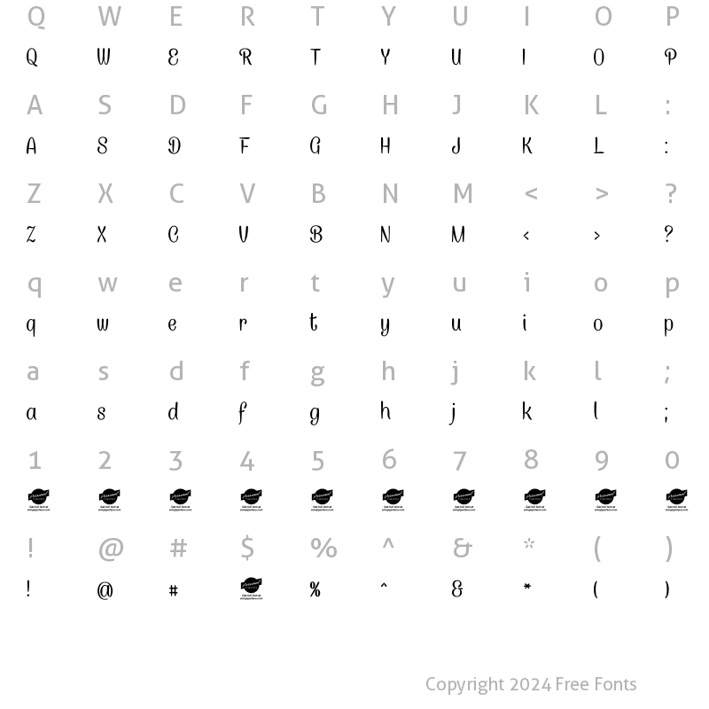 Character Map of Caneletter Sans Personal Use Regular