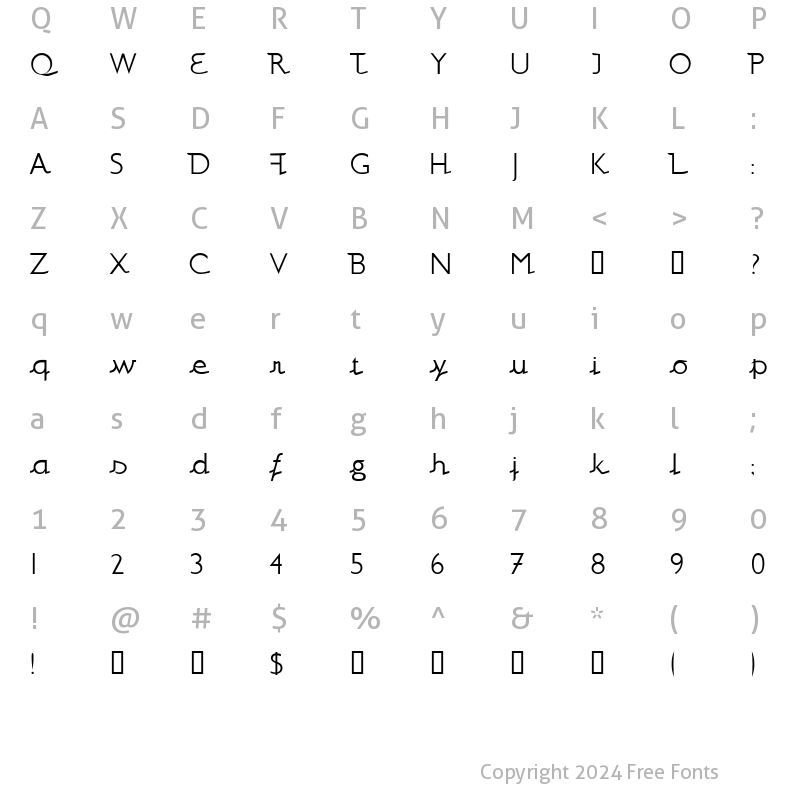 Character Map of CanicopulusScript Regular