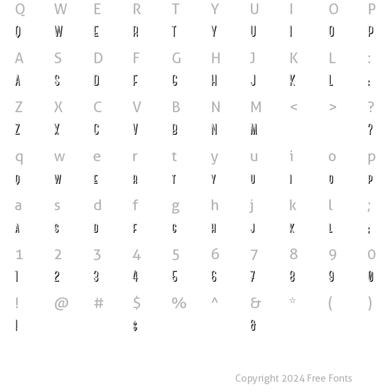 Character Map of Canter Bold 3D