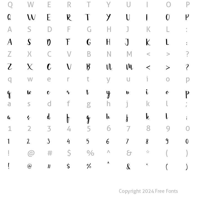 Character Map of cantika Regular