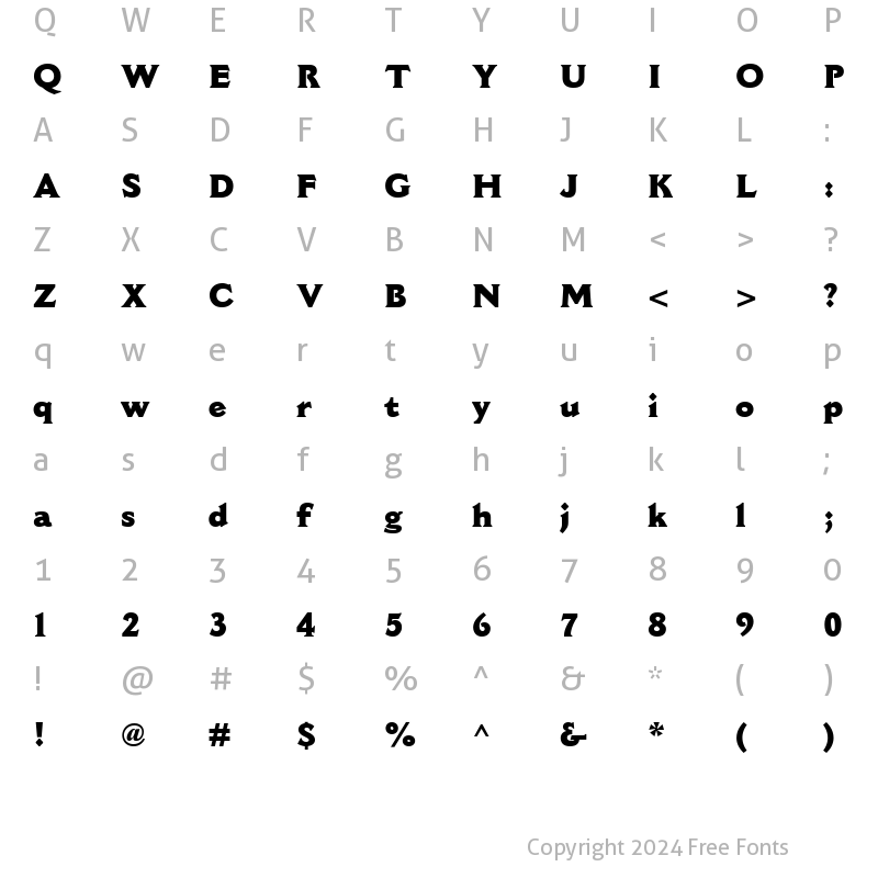 Character Map of Cantoria MT ExtraBold Regular