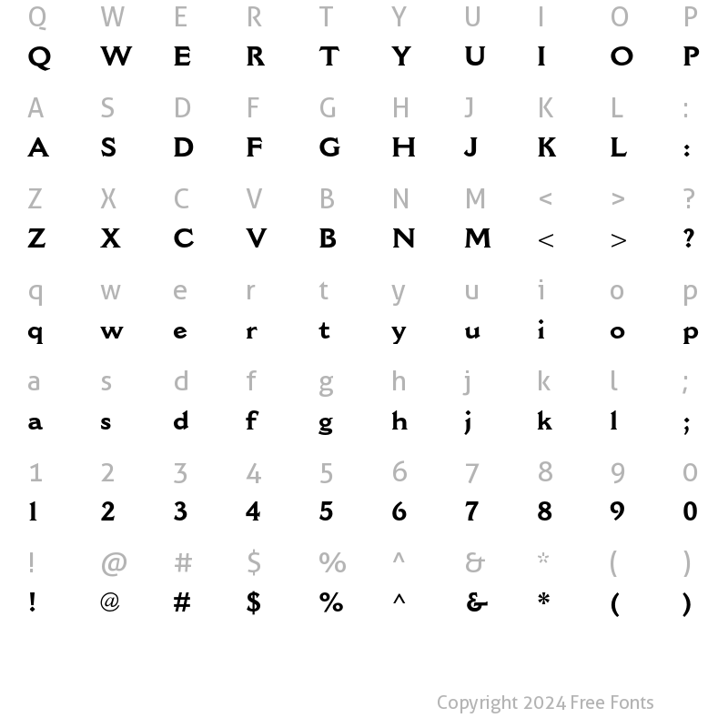 Character Map of Cantoria MT Std Bold