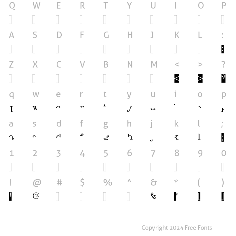 Character Map of Canyou Regular