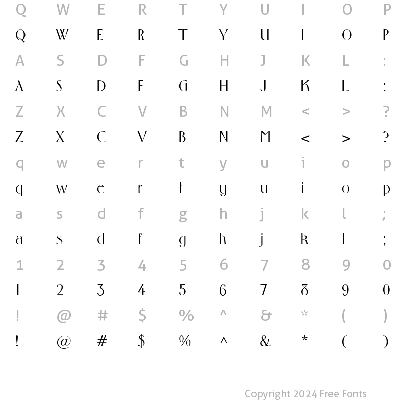 Character Map of CapatolaSSK Regular