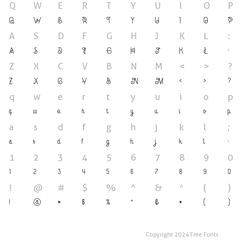 Character Map of Capella Regular