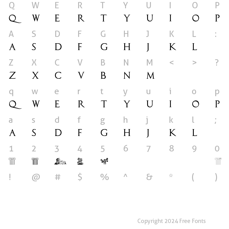 Character Map of CapitalisTypOasis Regular