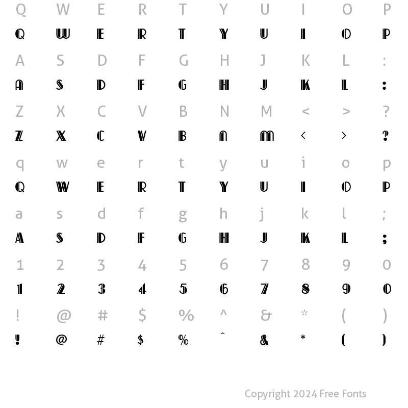 Character Map of Capitol Regular