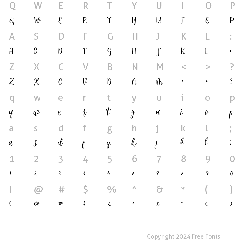 Character Map of cappadocia Regular