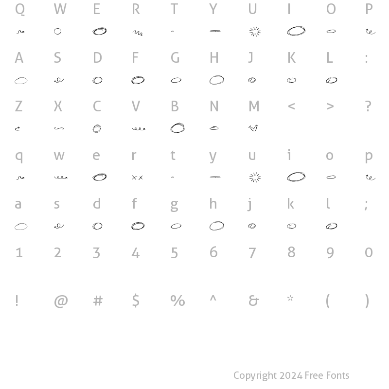 Character Map of Capricorn sign extras Regular