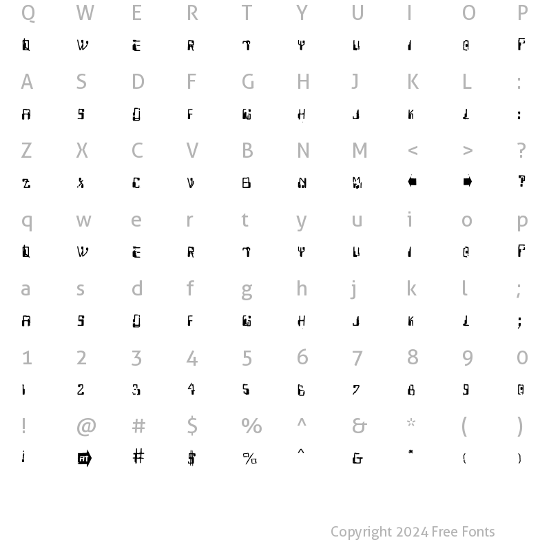 Character Map of Capricorn38 Regular