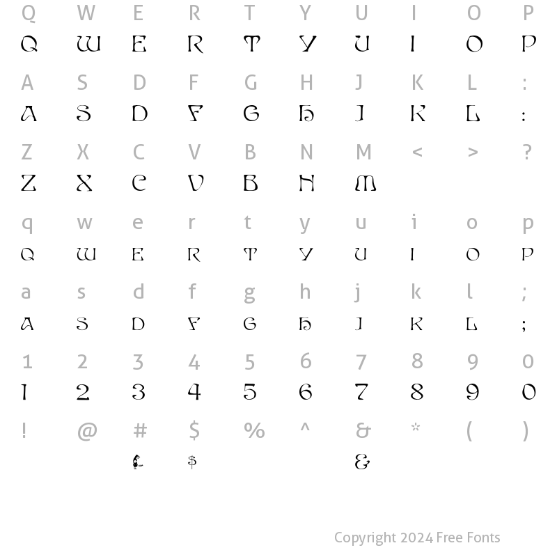 Character Map of CapsBeta Regular