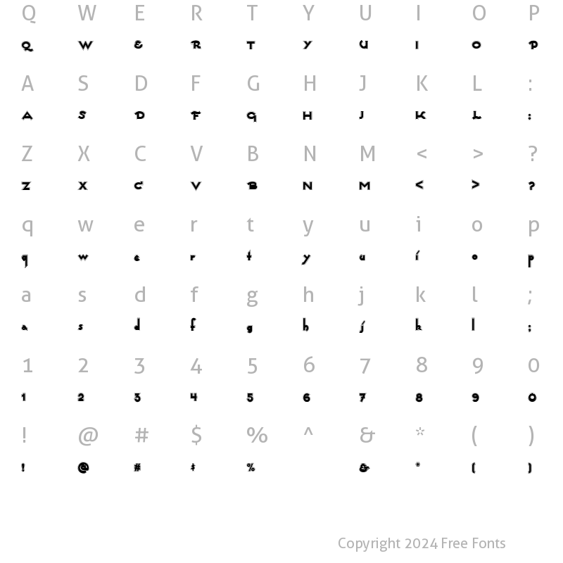 Character Map of Captain Swabby NF Regular