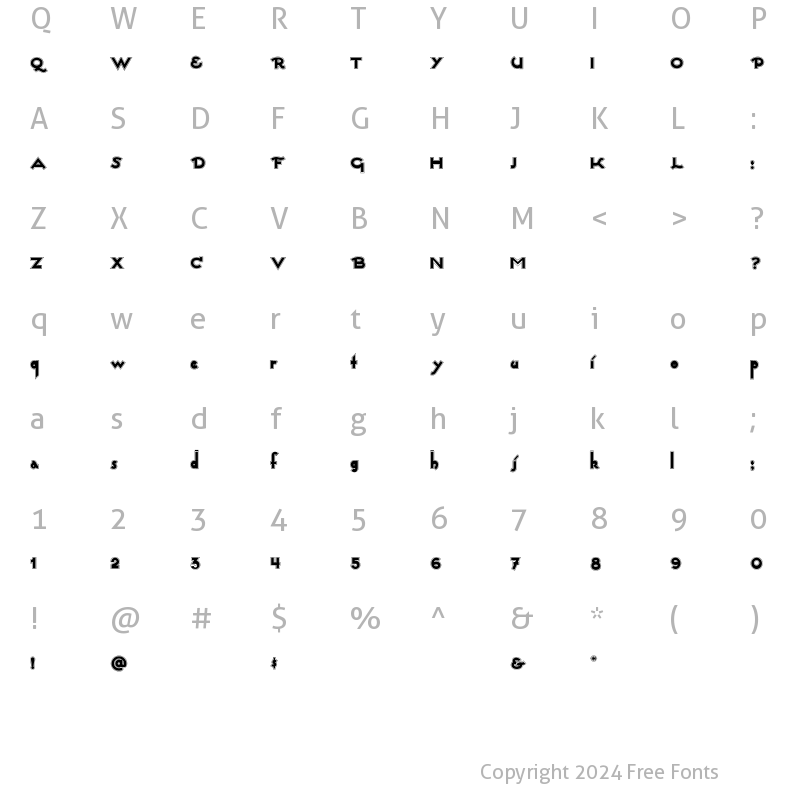 Character Map of CaptainSwabby Regular