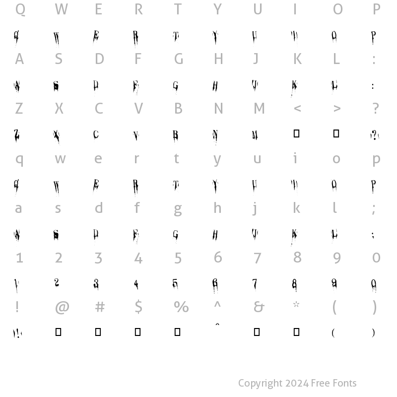 Character Map of Caracura Regular