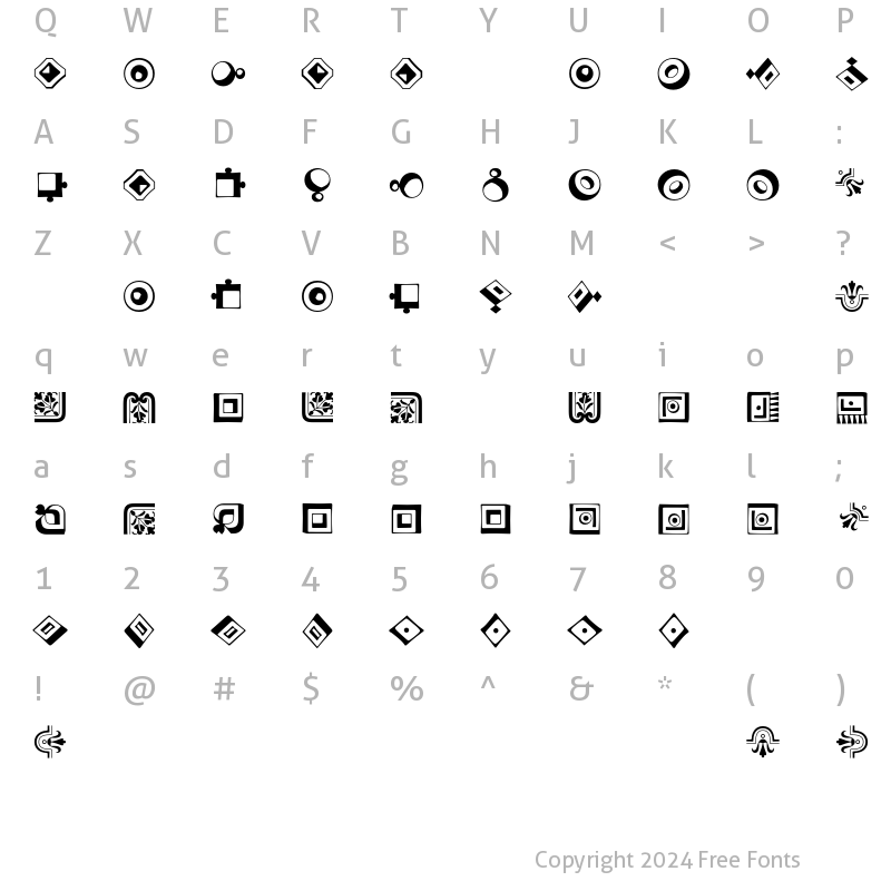 Character Map of Caravan LH Four Regular