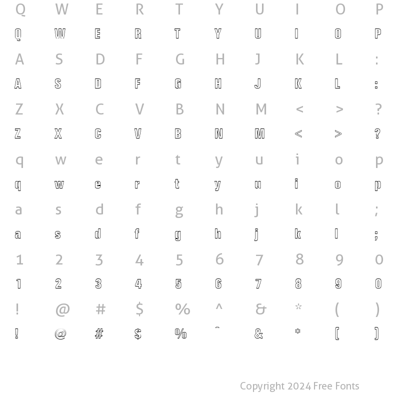 Character Map of CaravelleCondensed Regular