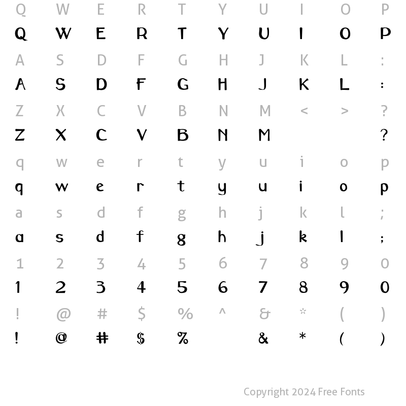 Character Map of Caraway Regular