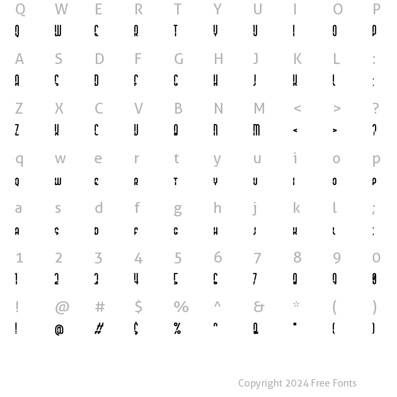 Character Map of Carberon Regular