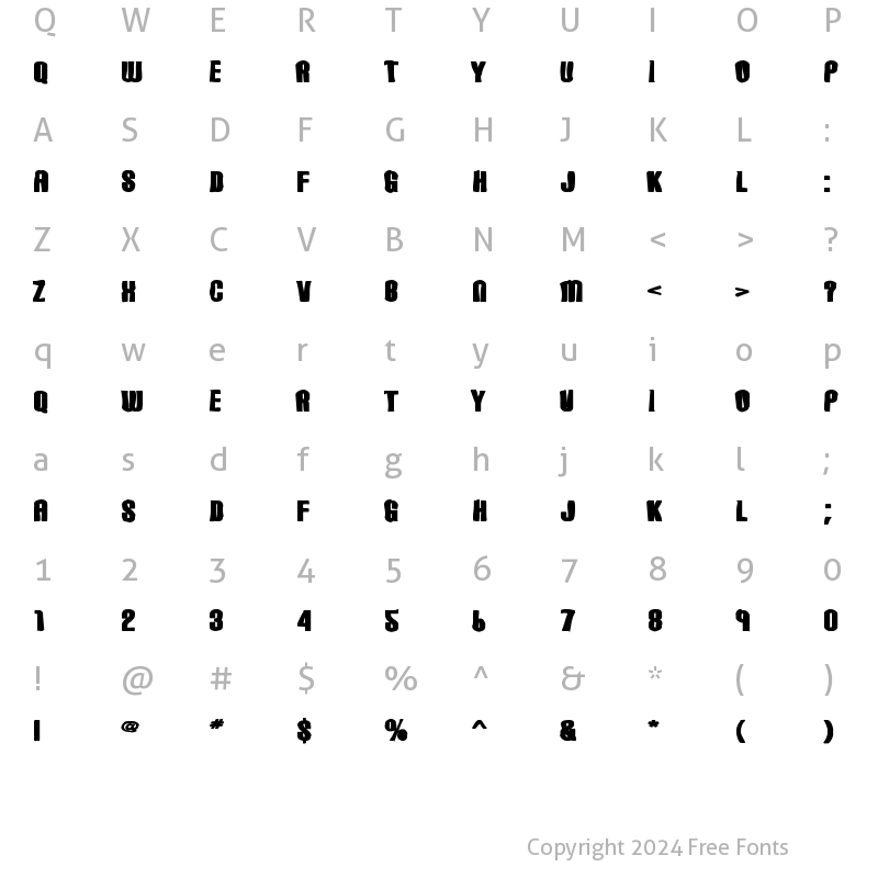 Character Map of Carbon Block Ink Regular