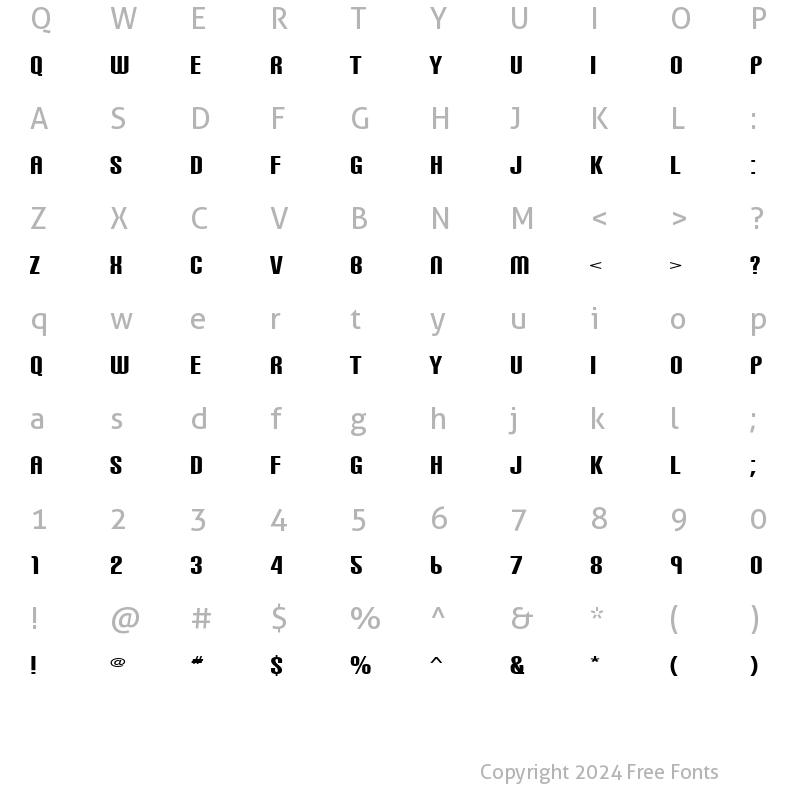 Character Map of Carbon Block Regular