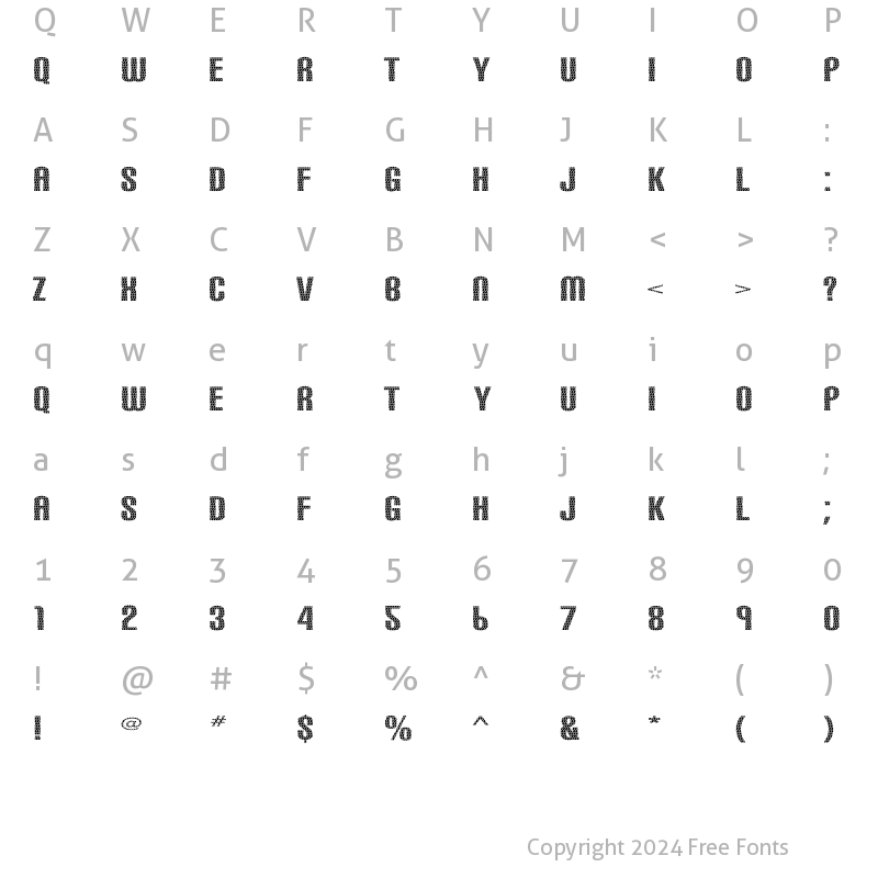 Character Map of Carbon Phyber Regular