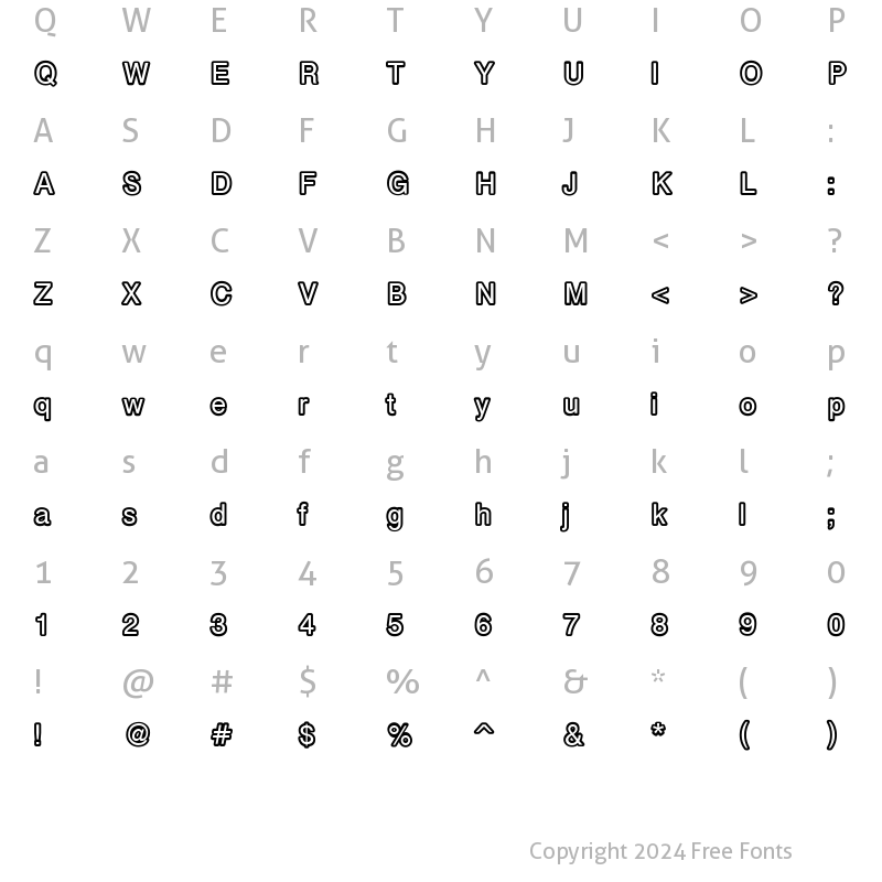 Character Map of carbono Regular