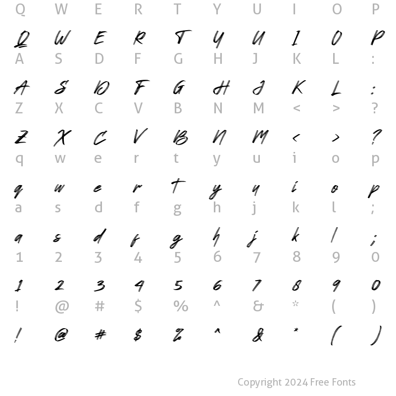 Character Map of Cardrone Italic