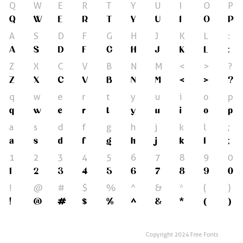 Character Map of Cargiona Bold