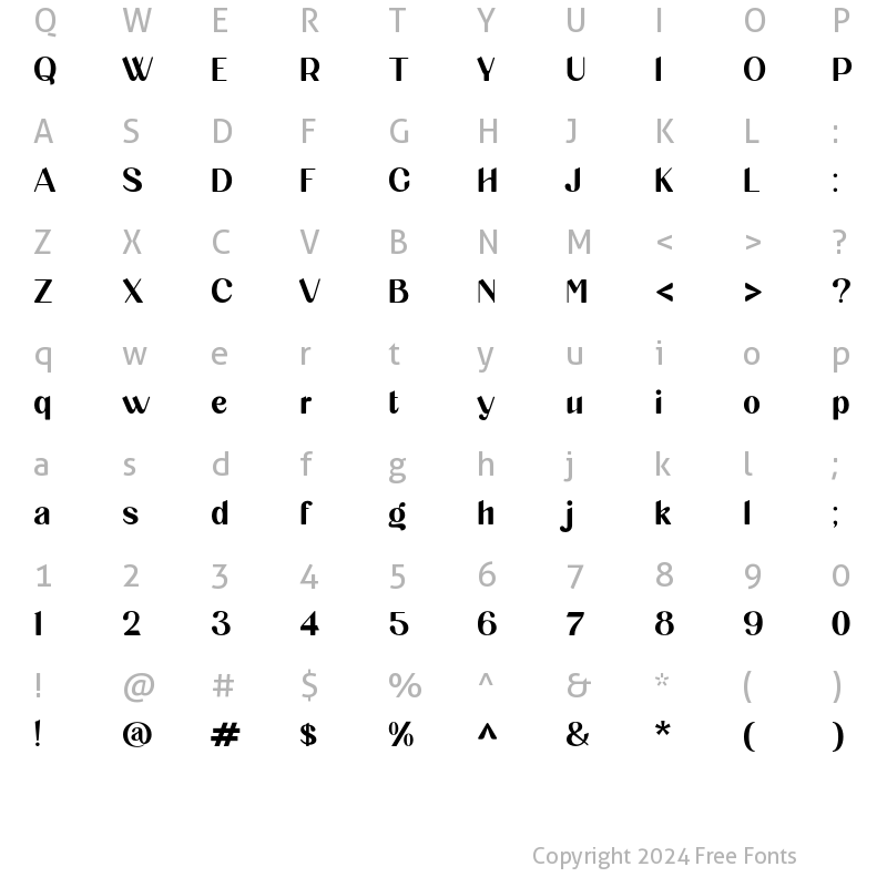 Character Map of Cargiona Semi Bold