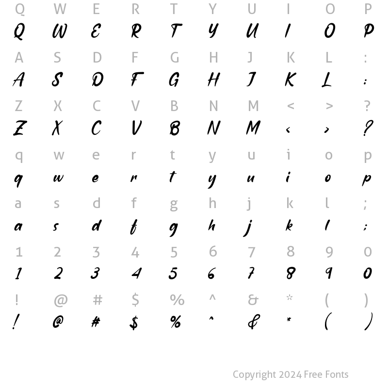 Character Map of Cargonetta Amellonda Regular