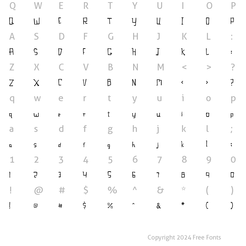 Character Map of Caribou Regular