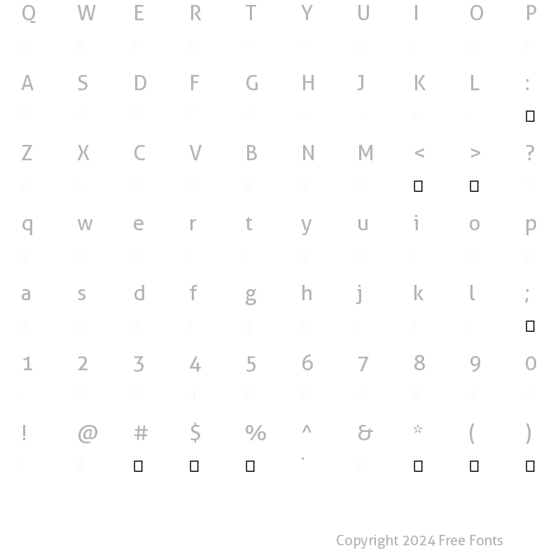 Character Map of Carline Thin