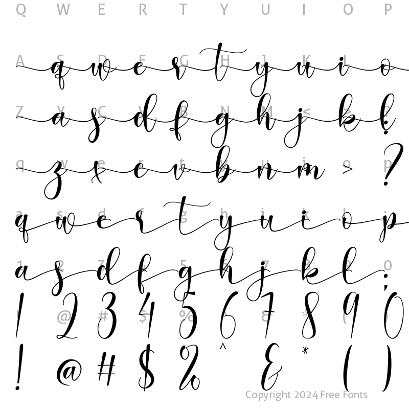 Character Map of Carlista Stylistic 01