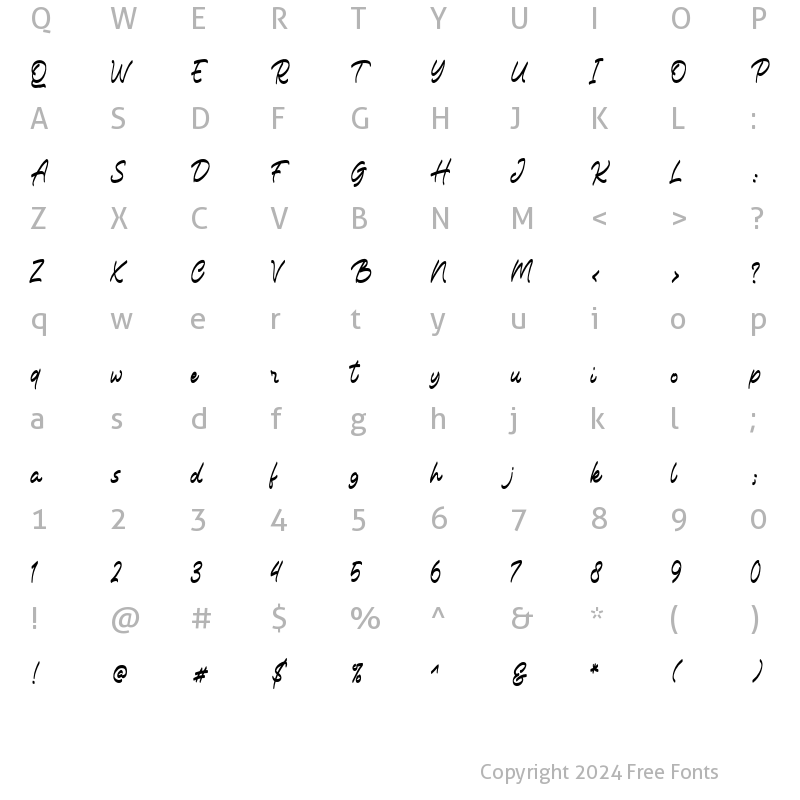 Character Map of Carlistter Regular