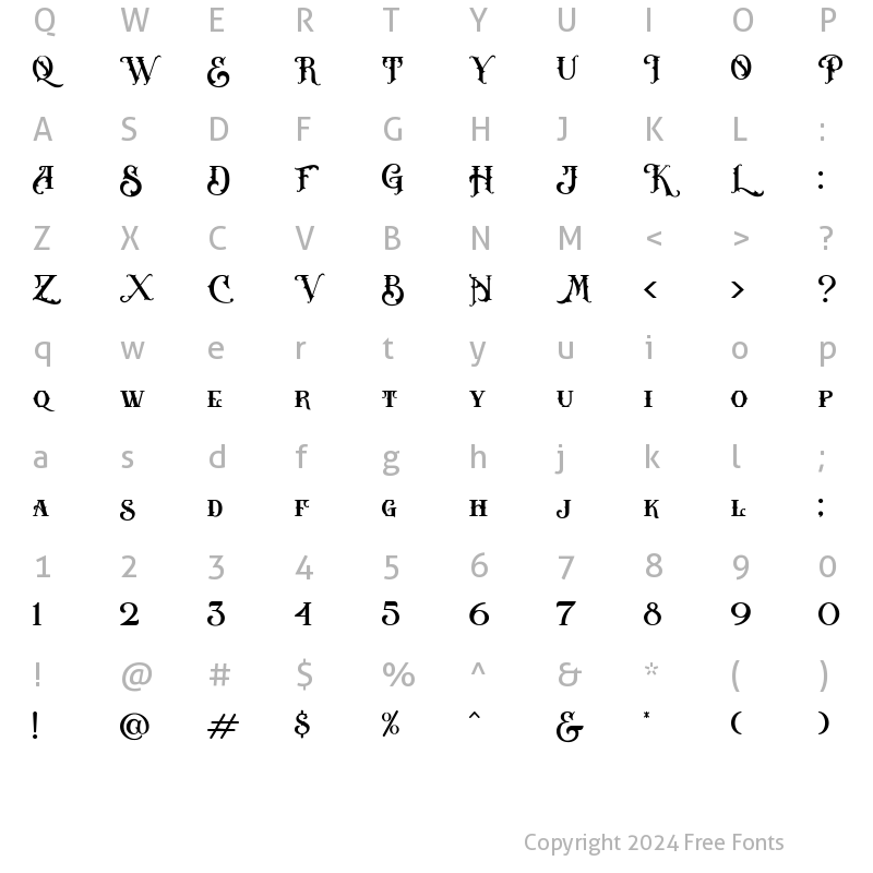 Character Map of Carlos barker ligature Regular