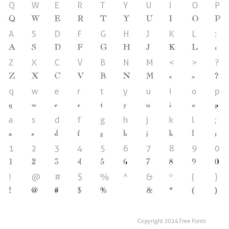 Character Map of Carlson Open Face Regular