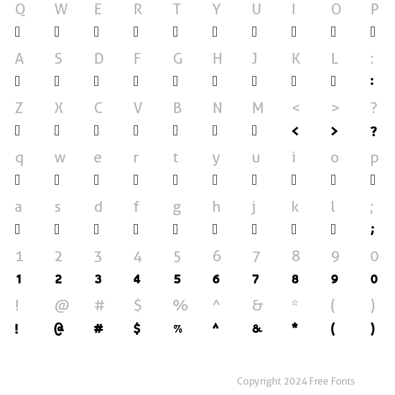 Character Map of Carmelit Bold