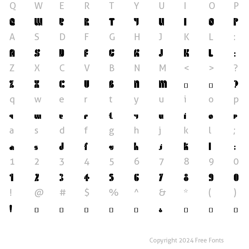 Character Map of Carmen LT Regular Regular