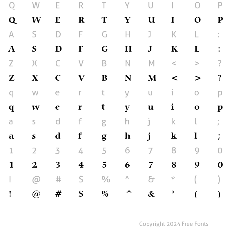 Character Map of Carmina Md BT Bold