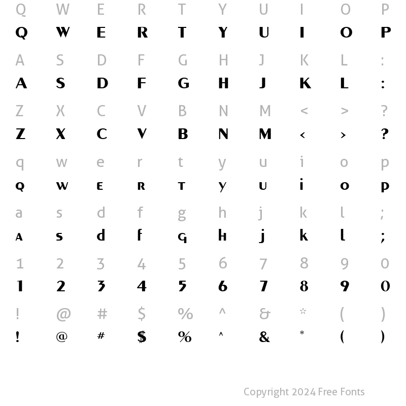 Character Map of Carnati SSi Bold