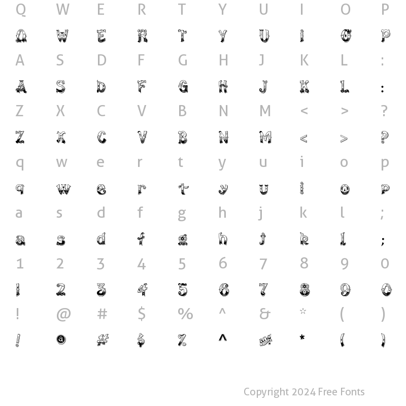 Character Map of CarnavaleDelight Regular